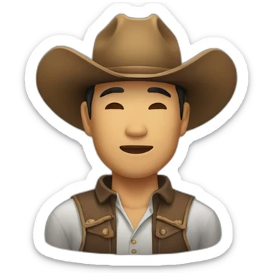 asian-man-wearing-big-cowboy-hat sticker