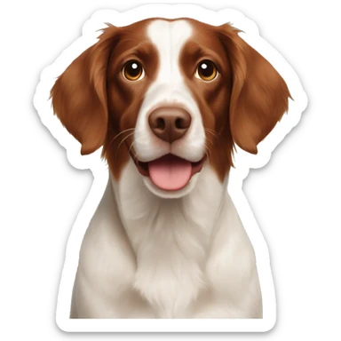 brown brittany spaniel english crocker mix  sticker