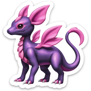 Shiny Dusknoir-Salandit-Sylveon-Fakémon-hybrid-creature (full body)  sticker