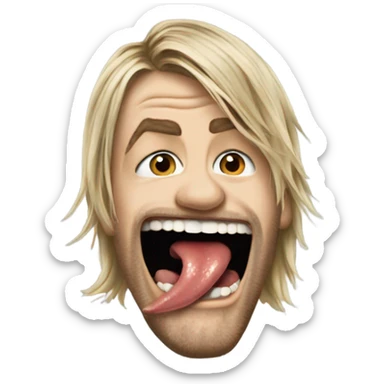 Kurt Cobain sticking his tounge out sticker