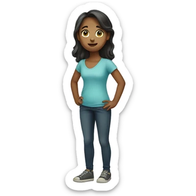 Girl with her hand on her hips sticker