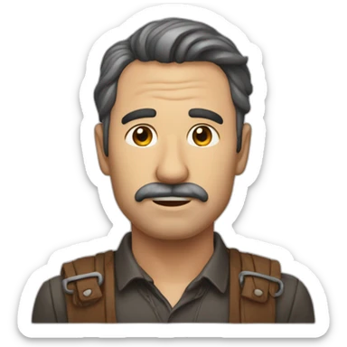 Hombre-calvo-cicatriz-en-cabeza-enfadado sticker