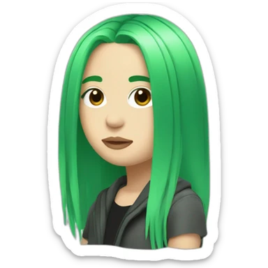 Billie eilish green hair sticker