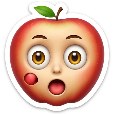 shocked emoji with wide eyes and open mouth, dramatic expression, like a movie cancellation, apple emoji style sticker