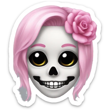 girly skull sticker