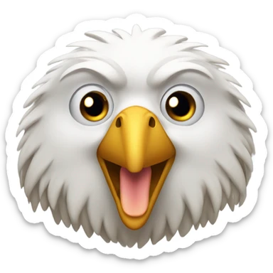 Big fat goofy eagle with tongue out sticker