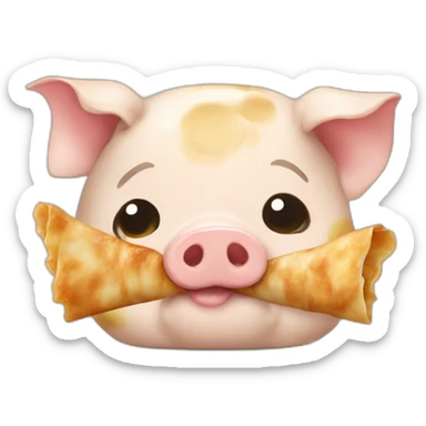 pig-eating-gyoza sticker