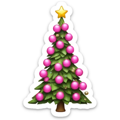 Christmas tree with pink decorations  sticker