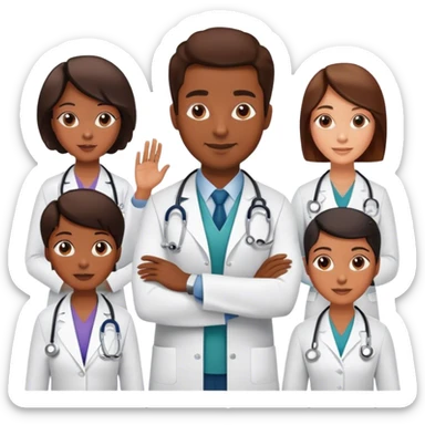 A doctor conducting wellness session with employees  sticker