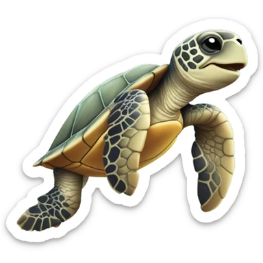 Sea turtle wearing a Hawaiian lei’ sticker