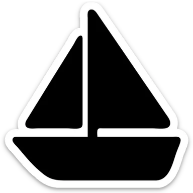 solid filled icon of a sailboat sticker