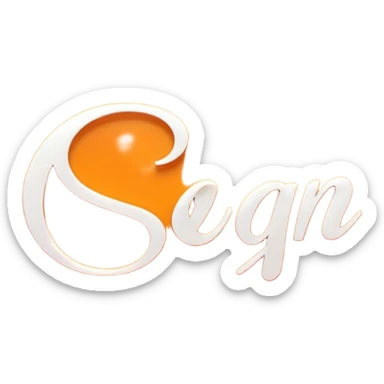 "A digital emoji features the word 'Sign' centered in an elegant, flowing white cursive font against a warm, radiant orange background. The background smoothly transitions from darker to lighter shades, creating a soft glowing effect. The image has rounded corners, giving it a polished, modern look while maintaining a clean and inviting aesthetic." sticker