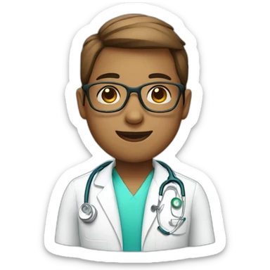Nurse boy with glasses  sticker
