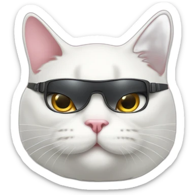 Fat-White-cat-with-pink-cheeks-and-ak47 sticker