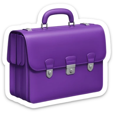 Minimal two-tone purple icon: two hands exchanging a briefcase. Geometric, transparent background. sticker