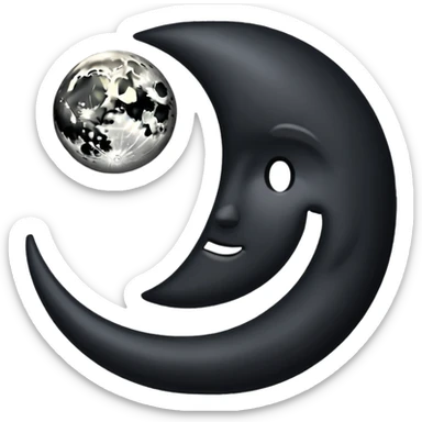 black half moon sticker