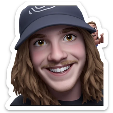 smiling boy in a hat sticker