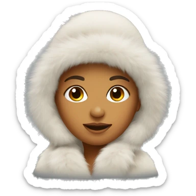 girl in fur hat sticker