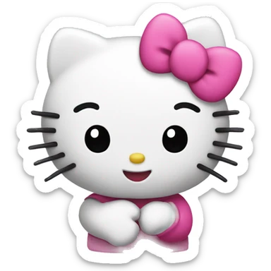 Hello kitty with E initial sticker