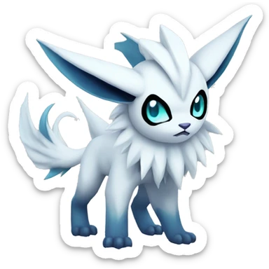 Edgy Cool Kawaii Absol-Silvally-Vaporeon-Absol-Pokémon Full Body sticker