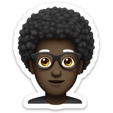 Black lama with a fro sticker