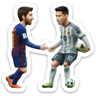 Messi assisting ronaldo for a goal sticker