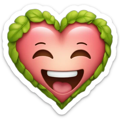 Real heart in the shape of a happy face sticker