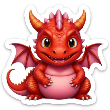 fat baby red dragon sticker