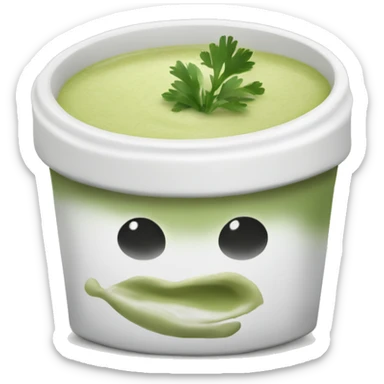 white cilantro garlic sauce sticker