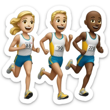 white running trio victory sticker