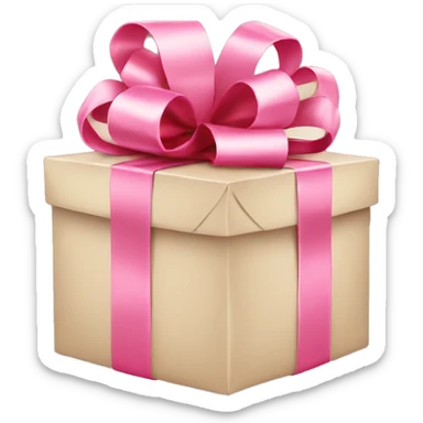 gift with beige and pink wrap  sticker