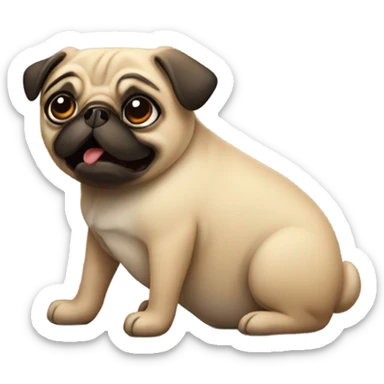 pug pooping sticker