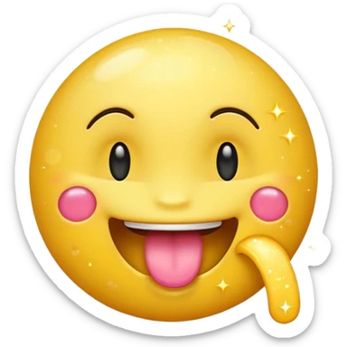 hungry emoji with sparkles sticker