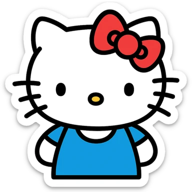 Hello Kitty icon with color outline sticker