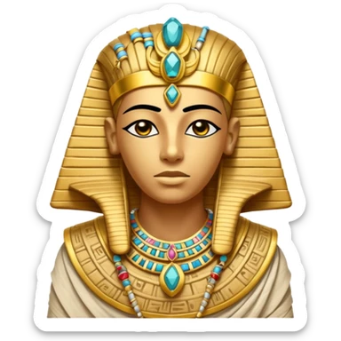 Mummy Pharaoh: Bandaged body with golden headdress and jeweled amulet.
 sticker