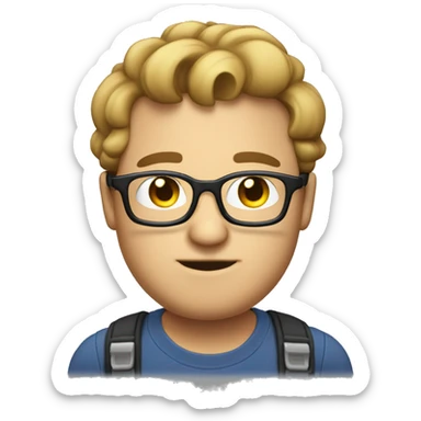 Guy with bob chubby cheeks glasses nerd wearing Tool shirt sticker