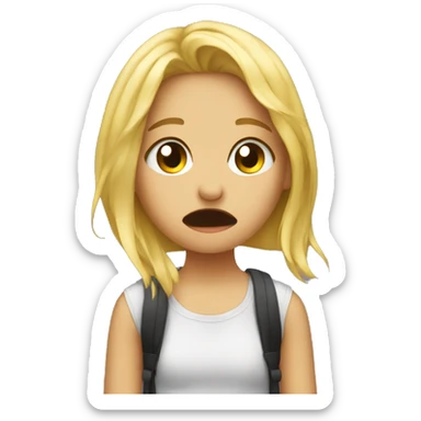 girl cries when she goes to a concert sticker