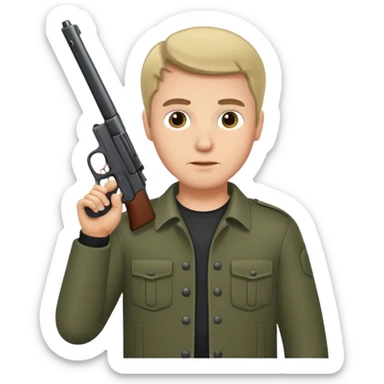 i dude holding a gun sticker