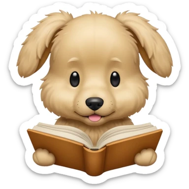 Beige dog reading sticker