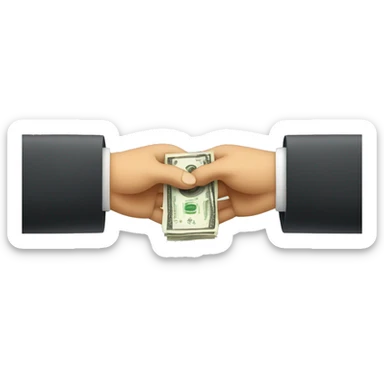 Two hands exchanging money sticker
