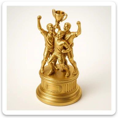 team celebrating with trophy sticker