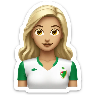  femme qui porte le maillot de foot de l’Algérie sticker