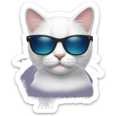 Cat with sunglasses sticker