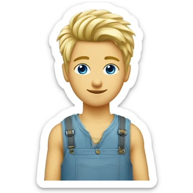 Garçon blond yeux bleu coiffé bazar sticker