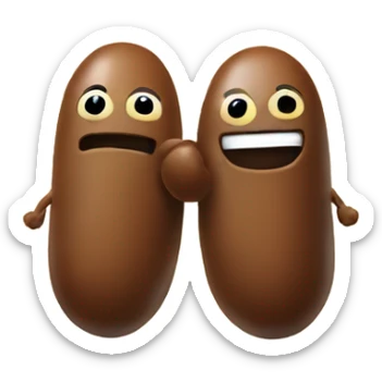 Two beans holding hands  sticker