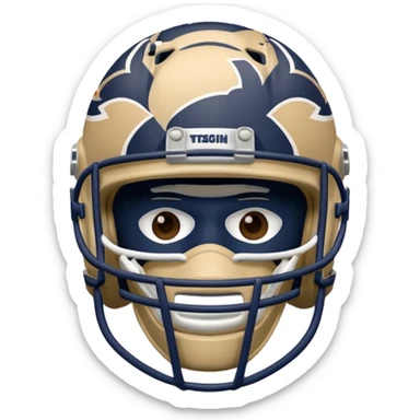 College football player helmet in light tan color  sticker