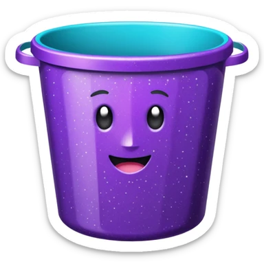 Glitter Purple and Cian  metal rubbish bin office sticker