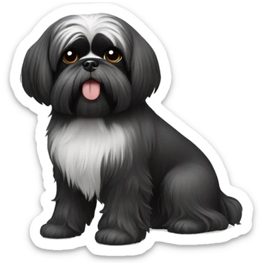 Black Shih tzu sticker