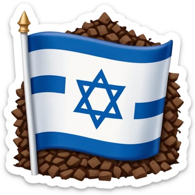 Israel flag and replace the star with poop  sticker