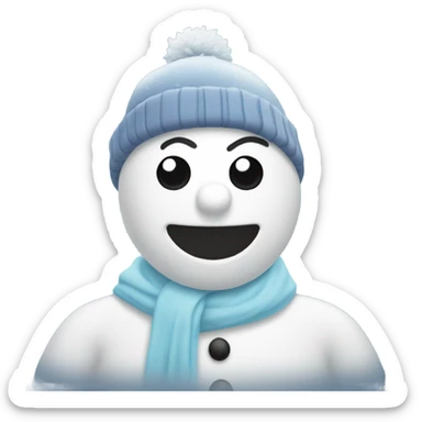 guy outside freezing, turning into a snowman  sticker